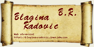 Blagina Radović vizit kartica